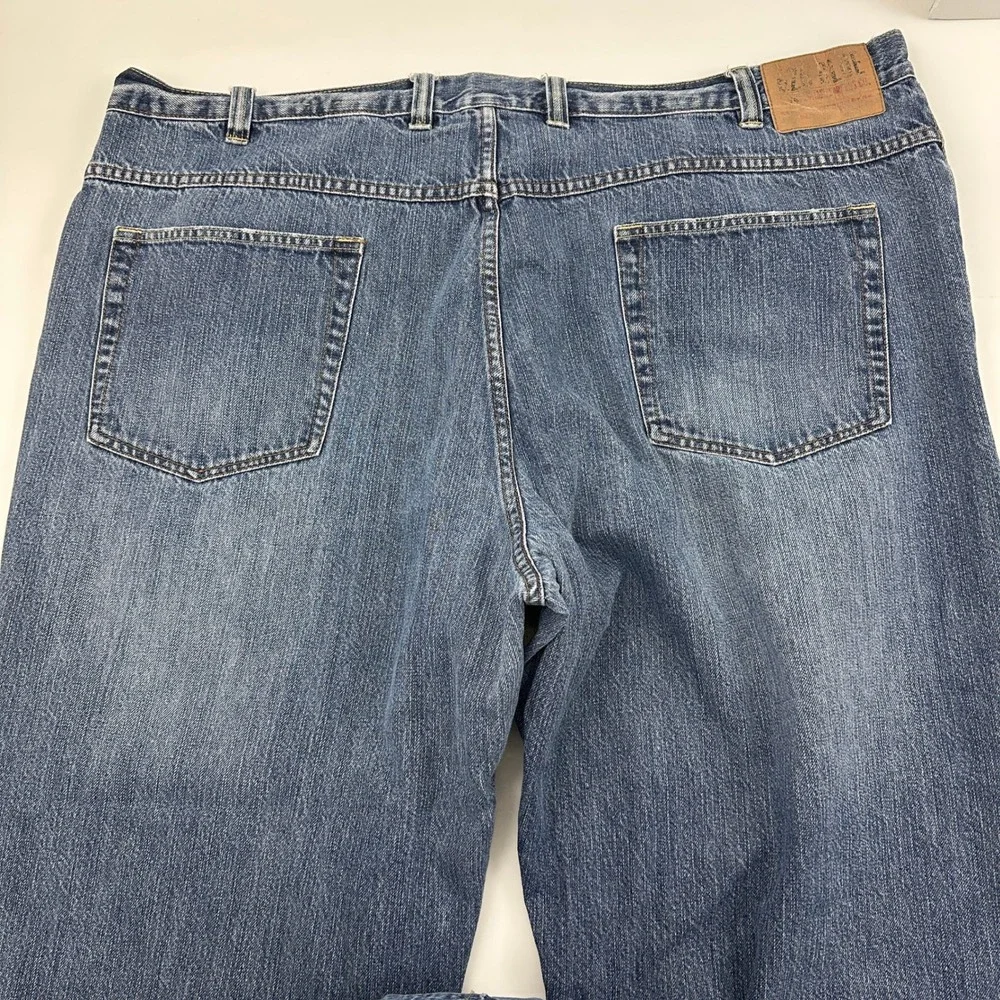 626 Blue Loose Fit Jeans Mens 48x30 Blue Dark Wash Denim Frayed Hem